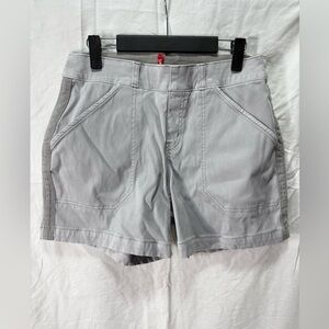 SPANX Stretch Twill Pull-On Shorts 6" Inseam Grey Tummy Shaping M